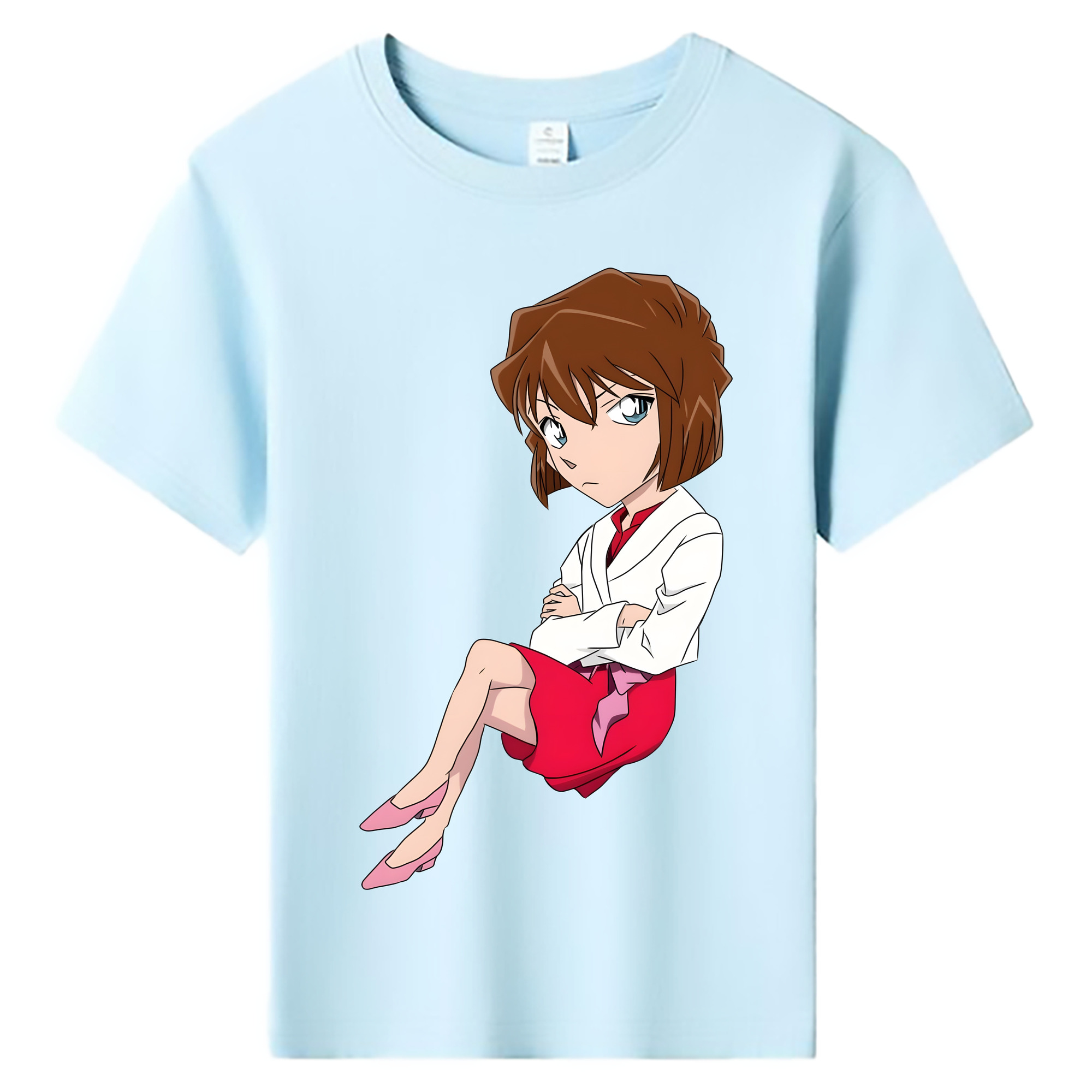 （画像用） 名探偵コナン 灰原 哀 はいばら あい Detective Conan Anita Hailey、Vi Graythorn Haibara Ai 綿100％キッズTシャツ（フロントプリント）